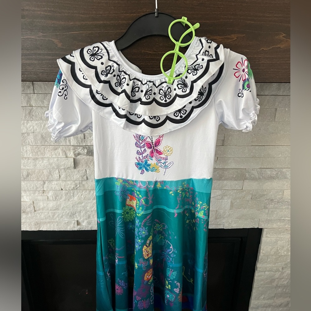 Mirabel (Encanto) Costume- Dress, Glasses and Cape- New With Tags